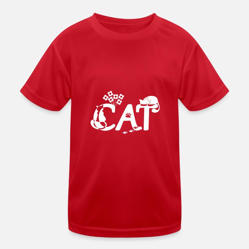 Cat with Cat (White) Kids Functional T-Shirt