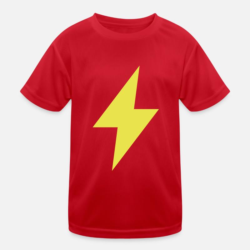 Lightning icon - Thunder - Flash - Kids Functional T-Shirt - red