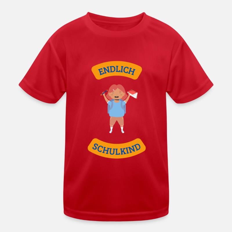 Endlich Schulkind! - Kinder Funktions-T-Shirt - Rot