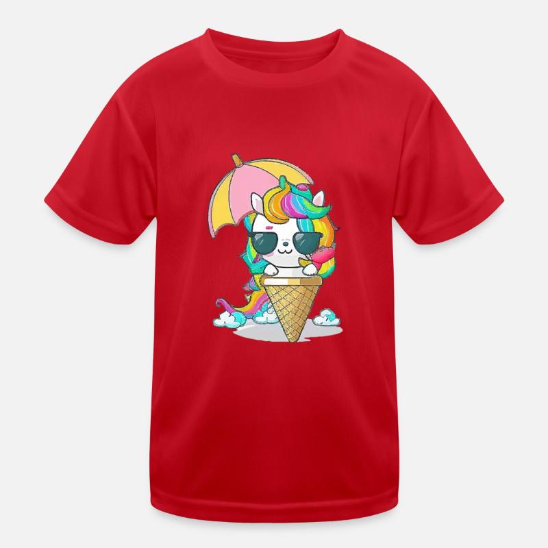 Einhorn mit Eiscreme - Die perfekte Kombination Kinder Funktions-T-Shirt