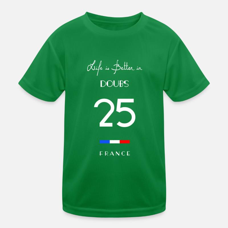 Das Leben ist besser in DOUBS Nummer 25 Franche Comté Fr Kinder Funktions-T-Shirt