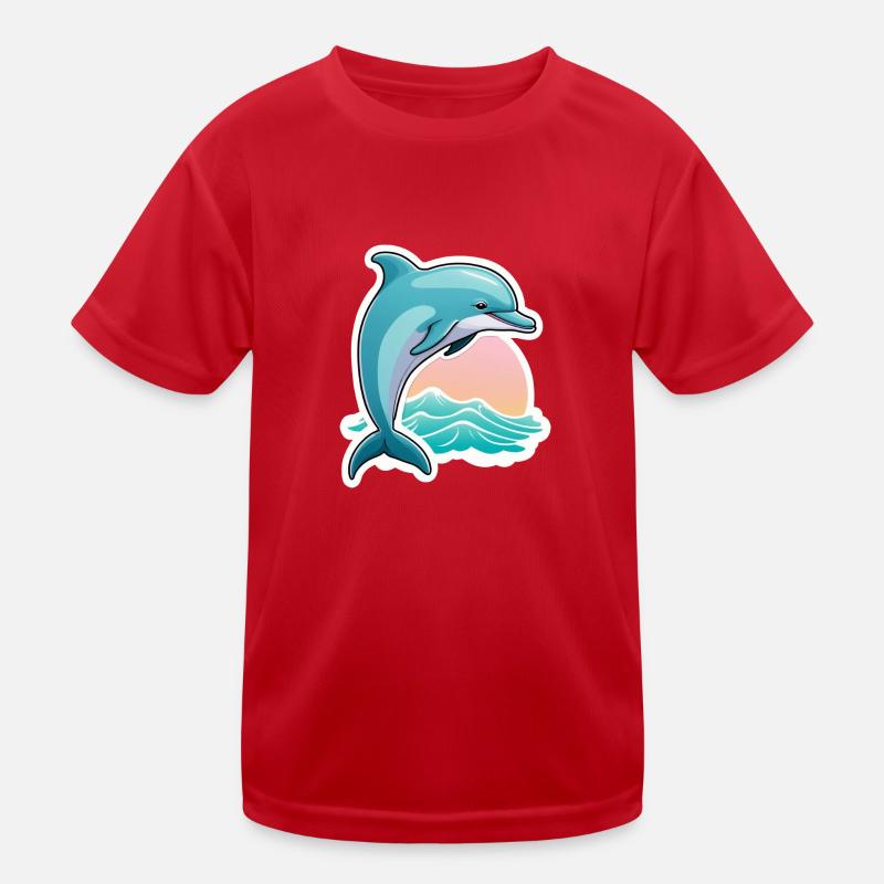 Lever du soleil avec saut de dauphin T-shirt sport Enfant
