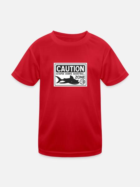 CAUTION SHARKS white - Kinder Funktions-T-Shirt - Rot