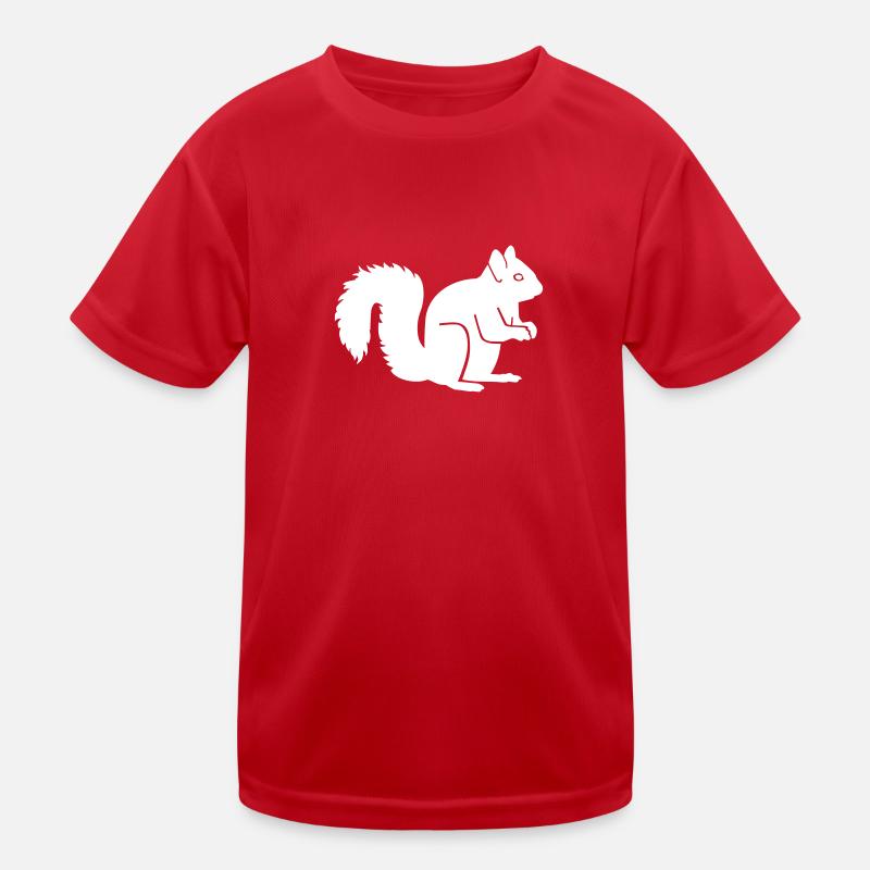 Eichhörnchen - Kinder Funktions-T-Shirt - Rot