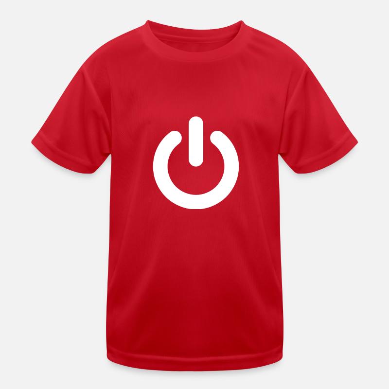 Power Button White Kids Functional T-Shirt