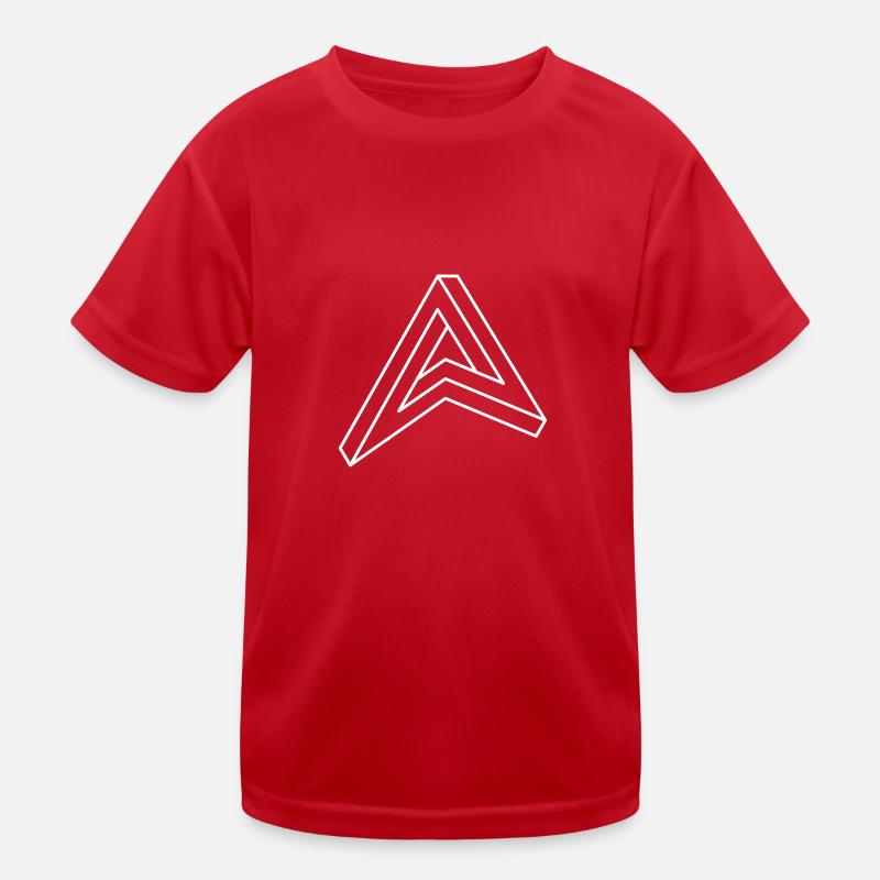 impossible figure Escher triangle geometry hipster Kids Functional T-Shirt