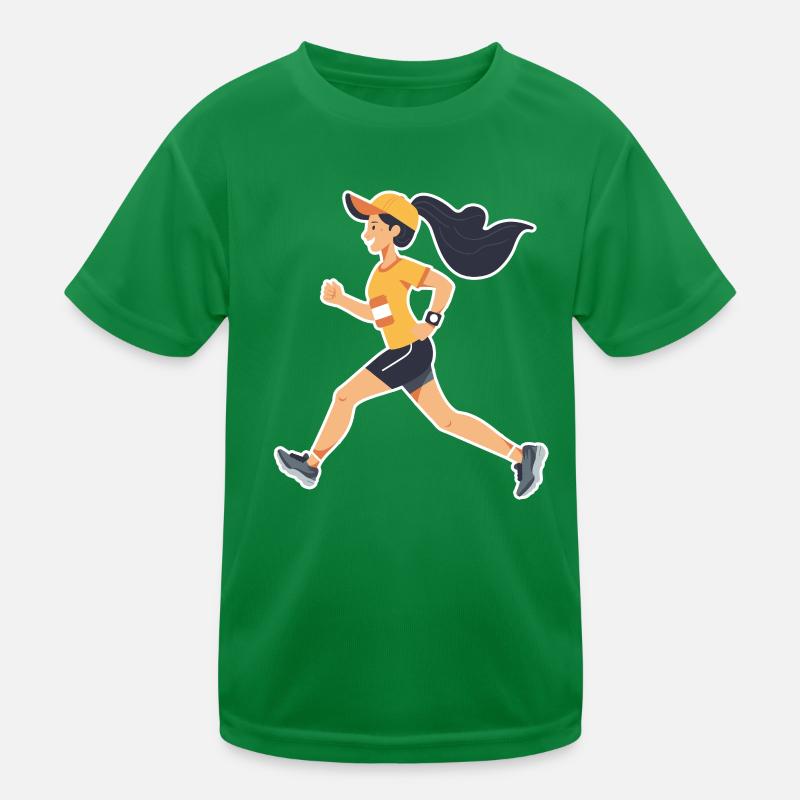 Läuferin Comic Kinder Funktions-T-Shirt