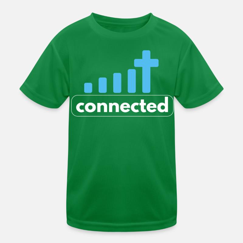 Connecté - Croix - Lien avec Dieu - Christian T-shirt sport Enfant