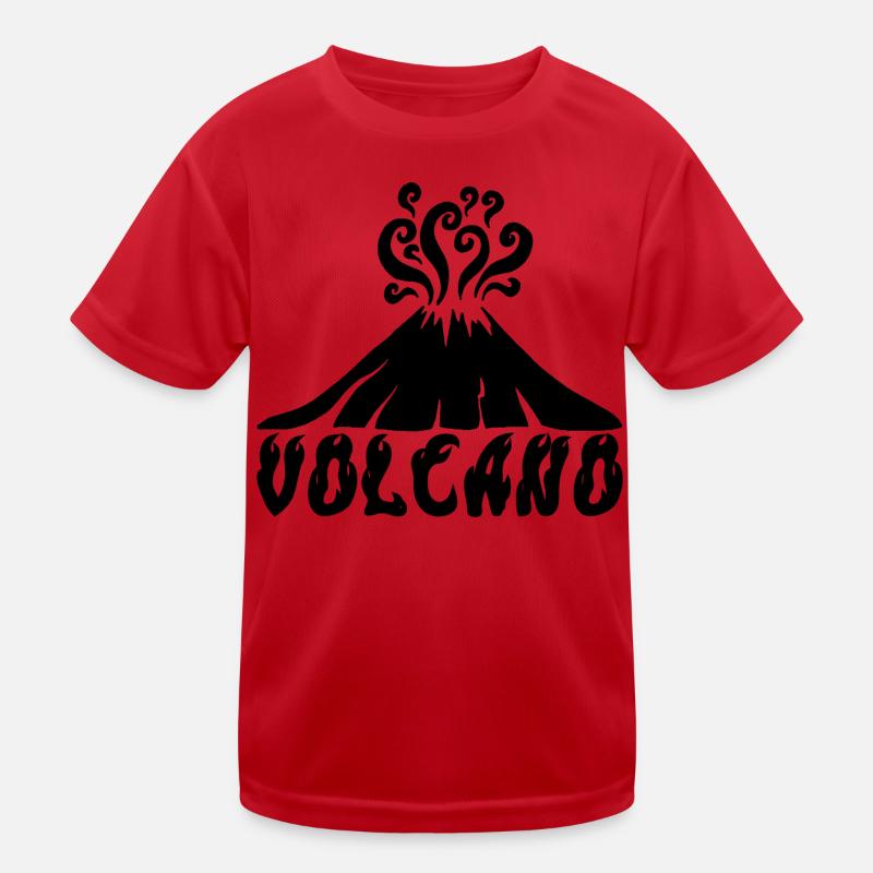 Schwarzer Vulkan Kinder Funktions-T-Shirt