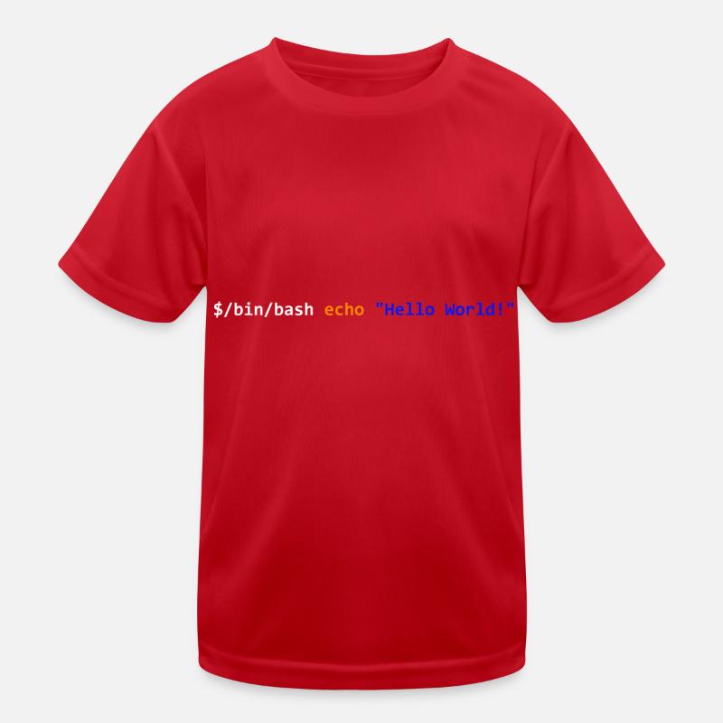 Hello World! Bash Kinder Funktions-T-Shirt