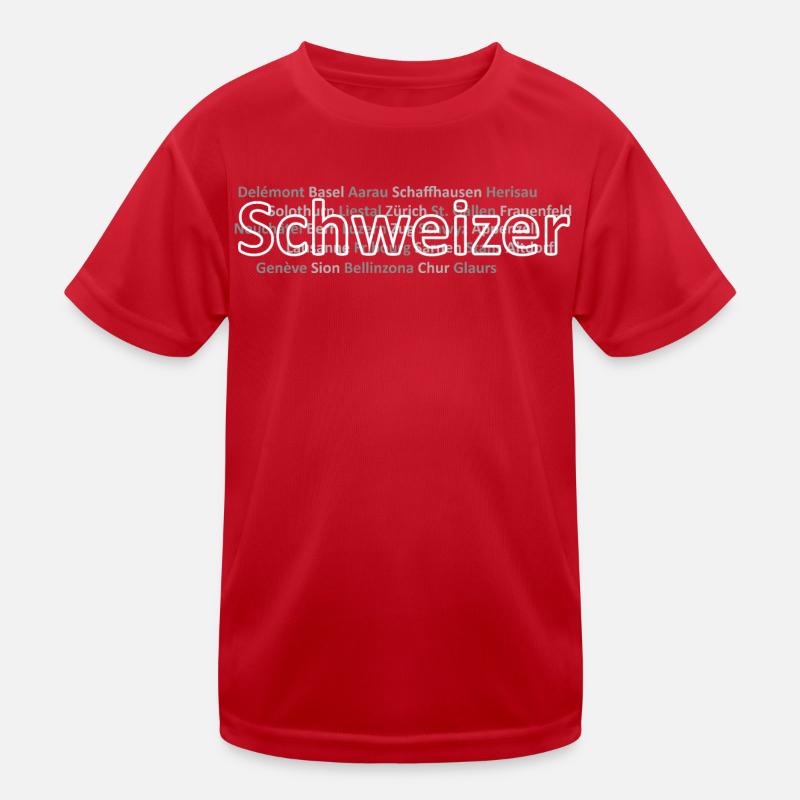 Schweizer Städte Schweizer - Kinder Funktions-T-Shirt - Rot