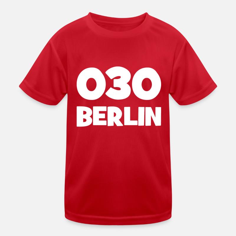 030 - Null Drei Null - Berlin - Vorwahl - Telefon Kinder Funktions-T-Shirt