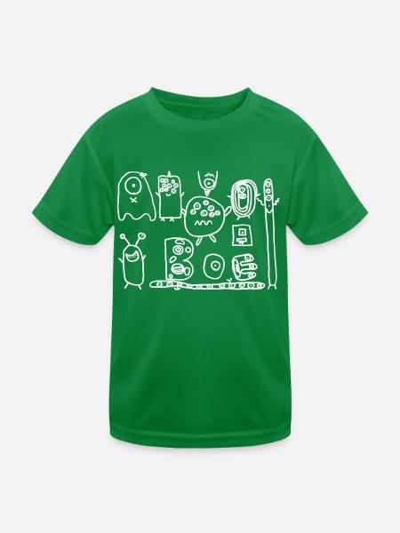 Proben und weiß - Kinder Funktions-T-Shirt - Kelly Green - Vorne