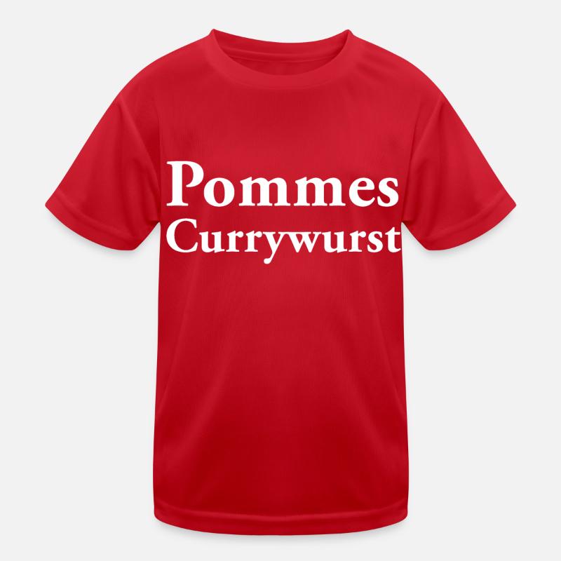 Pommes Currywurst Kinder Funktions-T-Shirt