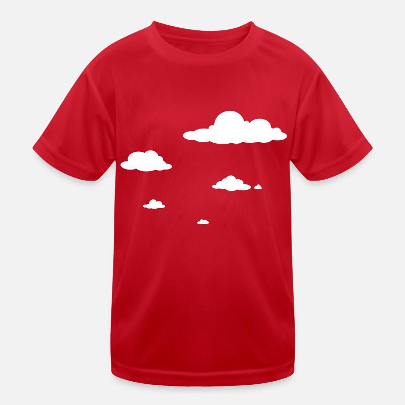 Clouds - Kids Functional T-Shirt - red