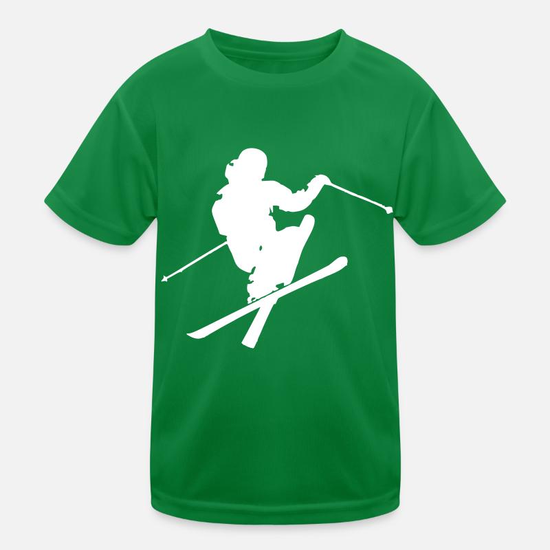 powder skiing Kinder Funktions-T-Shirt