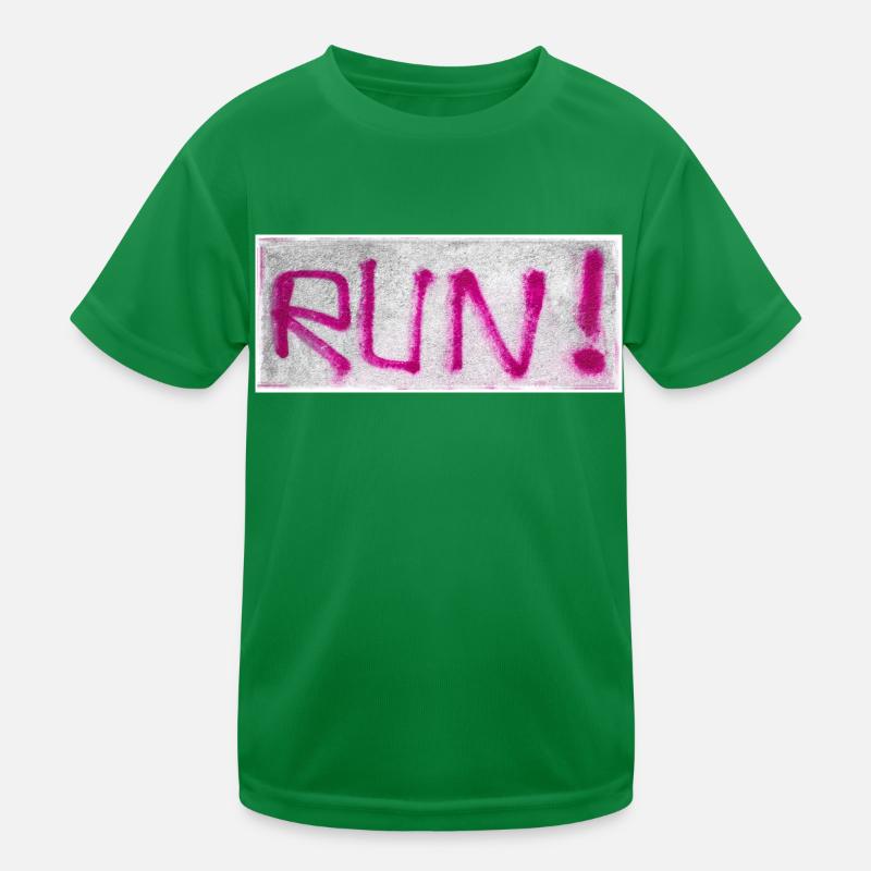 Graffiti PINK text RUN Kids Functional T-Shirt