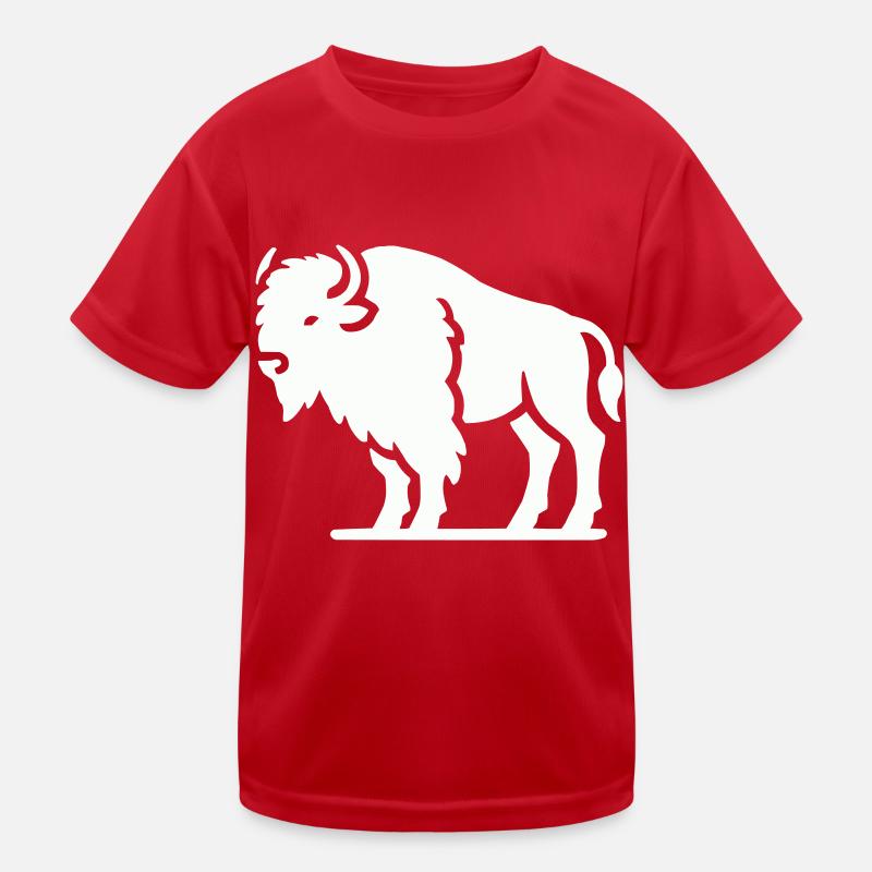 bison tier - Kinder Funktions-T-Shirt - Rot
