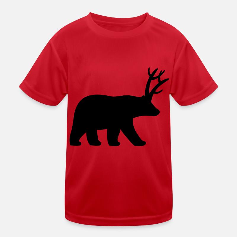 Hirsch und Bär Kinder Funktions-T-Shirt