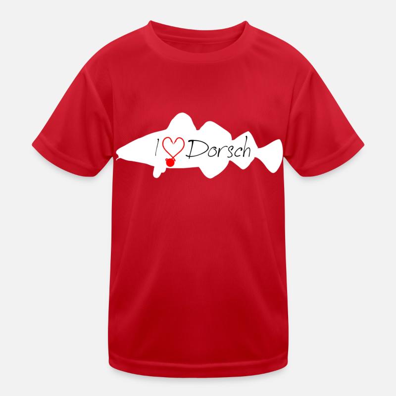 I Love Cod white Kids Functional T-Shirt