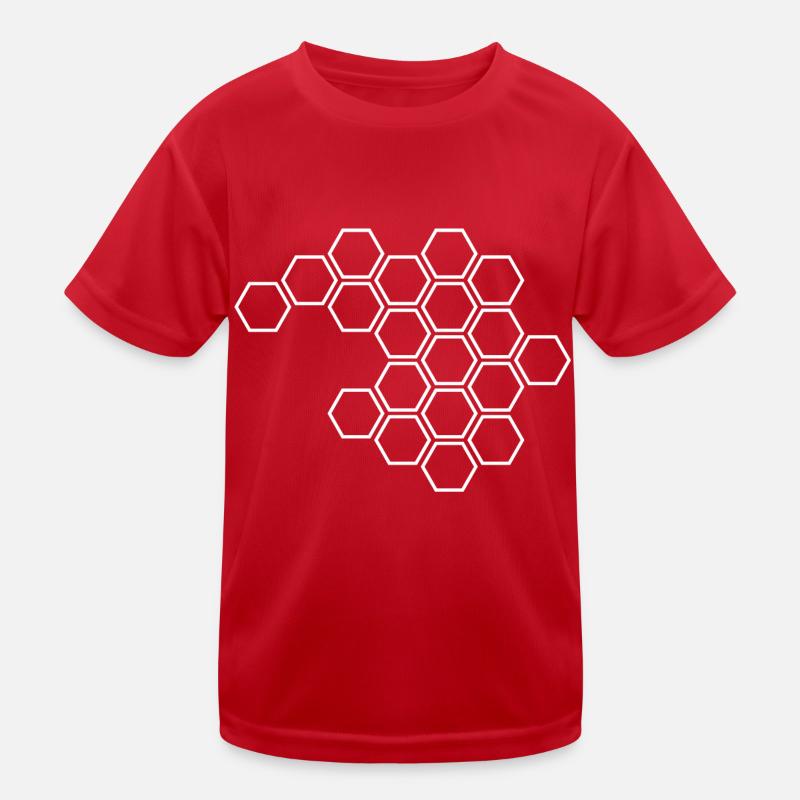 Hexagons white Kids Functional T-Shirt