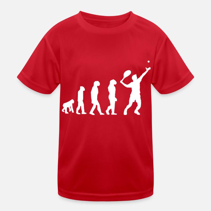 Tennis Evolution - Kinder Funktions-T-Shirt - Rot