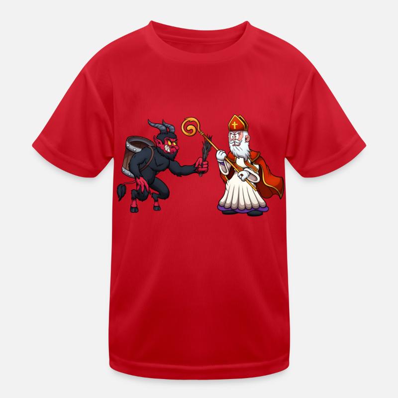 Saint Nicholas VS Krampus Kids Functional T-Shirt