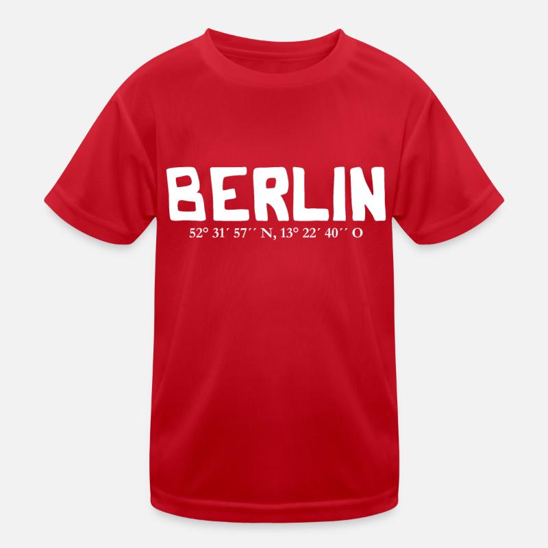 Berlin coordinates - Latitude - Longitude Kids Functional T-Shirt