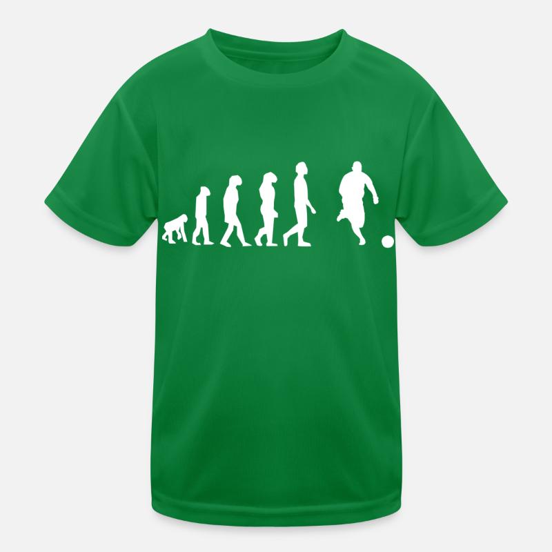 Evolution des Fußballs Kinder Funktions-T-Shirt