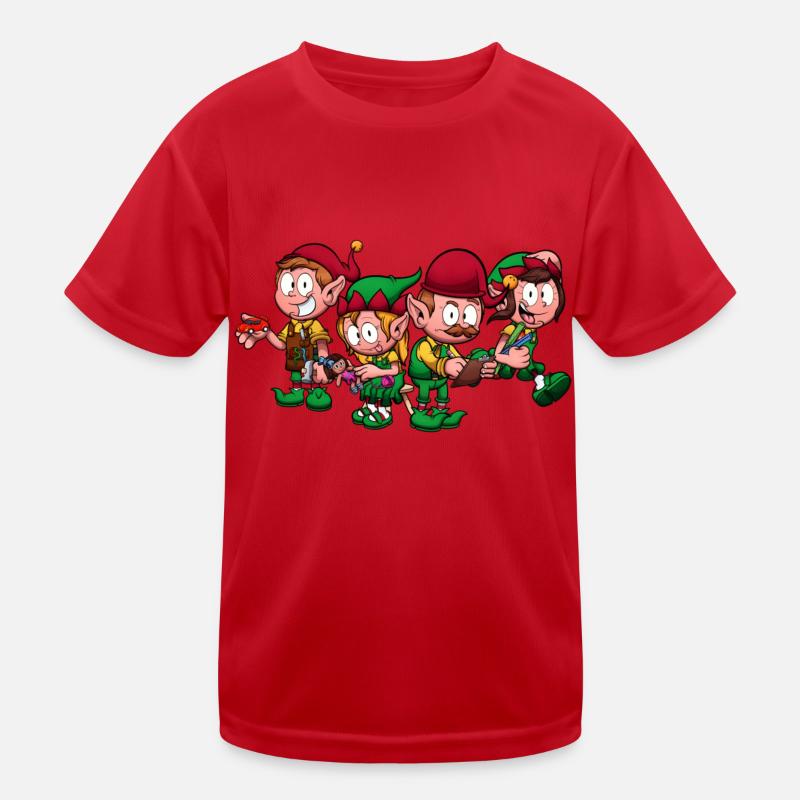 Weihnachtsarbeiter-Elfen Kinder Funktions-T-Shirt