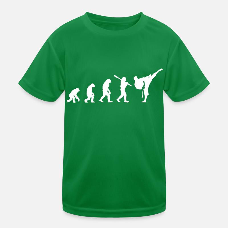 Karate Evolution Entwicklung Kamfkunst Kinder Funktions-T-Shirt