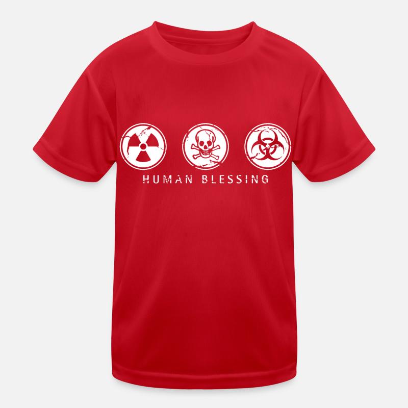 Human Blessing - White Kids Functional T-Shirt