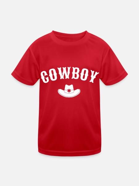 Cowboy immeron T-Shirt Reiten - Kinder Funktions-T-Shirt - Rot - Vorne