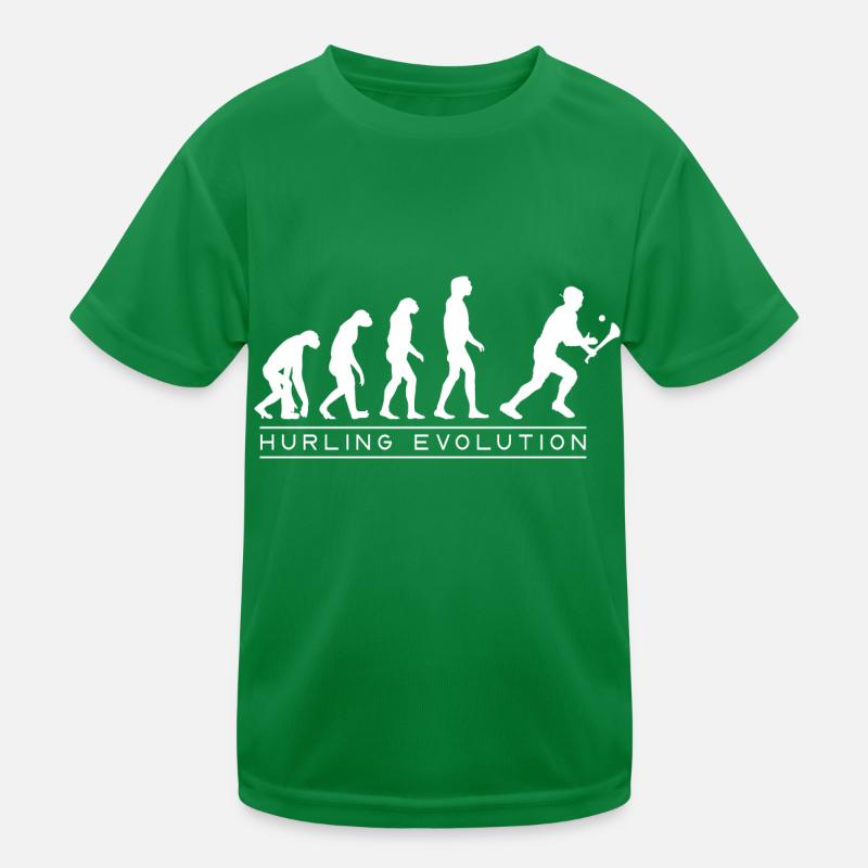 Die Evolution von Hurling Kinder Funktions-T-Shirt