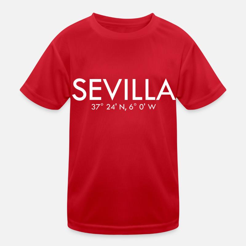 Sevilla - Spain - Coordinates Latitude Longitude Kids Functional T-Shirt