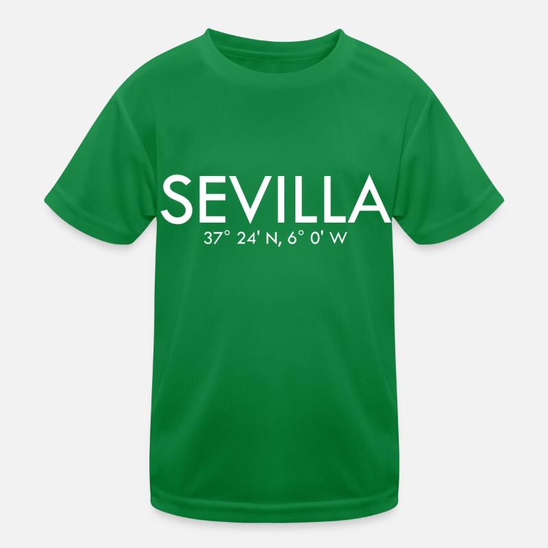 Sevilla - Spain - Coordinates Latitude Longitude Kids Functional T-Shirt