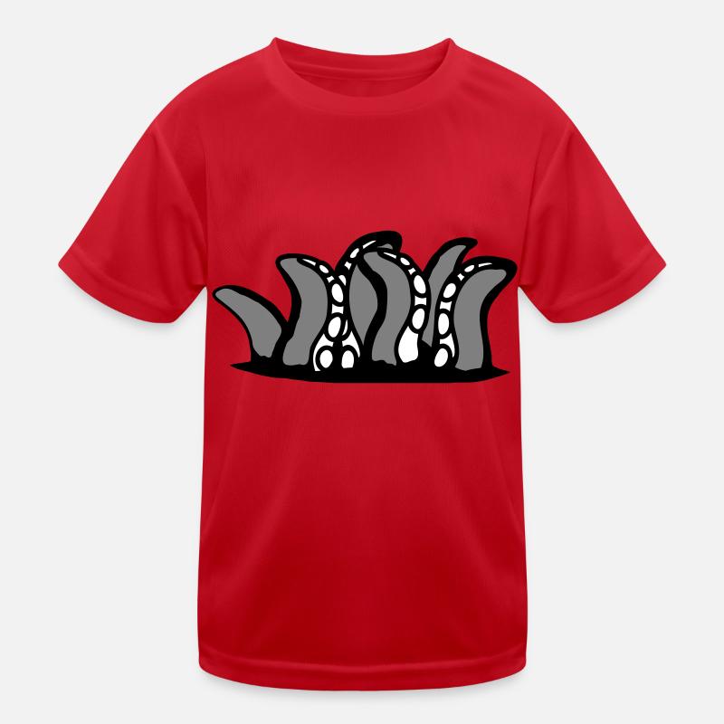Tentacle Kraken Monster Bottom Hole Alien Horror Kids Functional T-Shirt