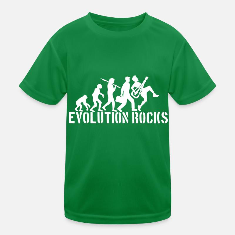 Evolution Rocks Gitarren Musik Spielen Gitarrist Kinder Funktions-T-Shirt