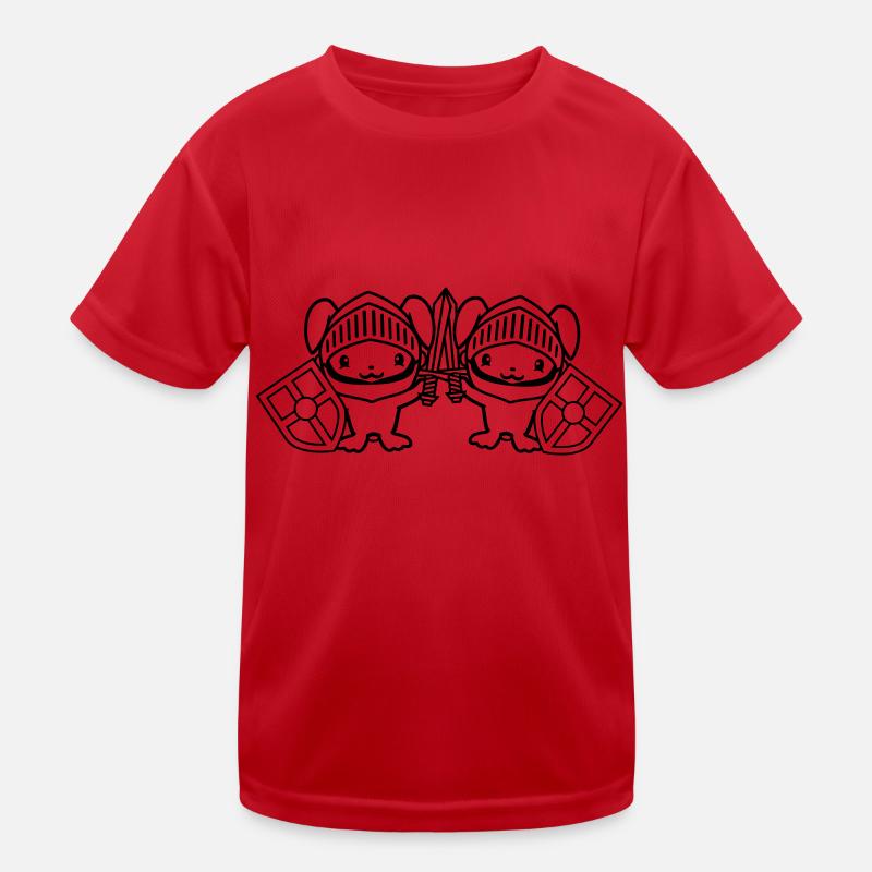 2 Bunnies Knight Sword Shield Armor Helmet Castle Kids Functional T-Shirt