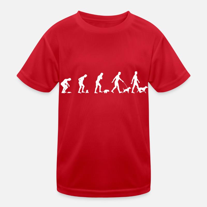 Hund Hundebesitzer Evolution T-Shirt Kinder Funktions-T-Shirt