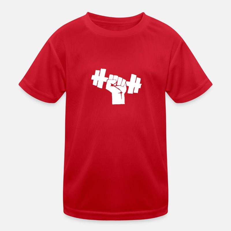 Bodybuilding Training GEWICHTHEBEN Gewichte Faust Kinder Funktions-T-Shirt