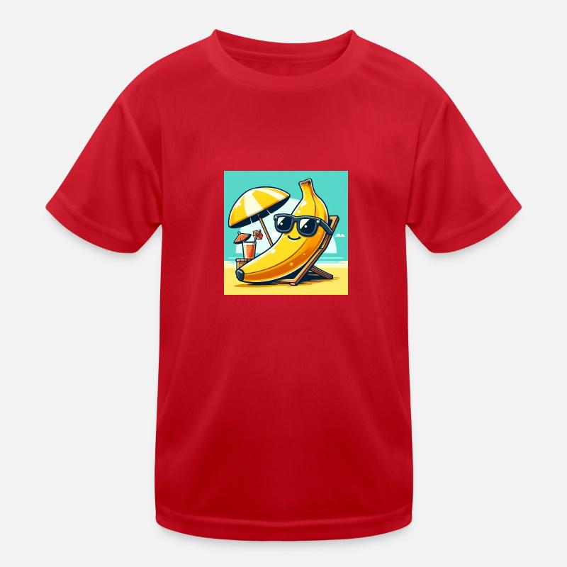 Entspannt wie eine Banane am Strand! Relaxen Kinder Funktions-T-Shirt