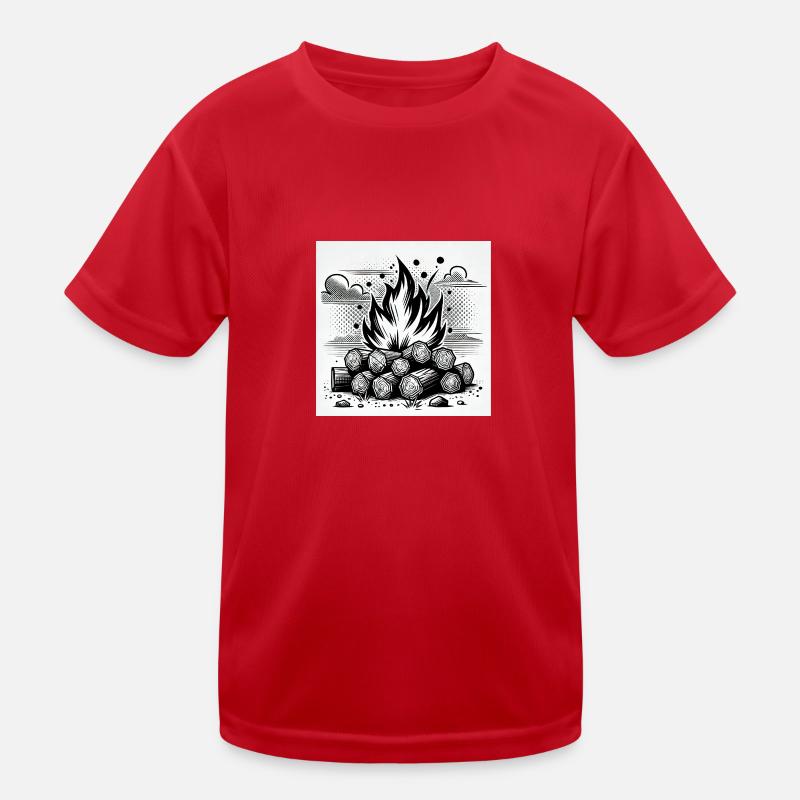 Campfire in comic book style: warmth & atmosphere Kids Functional T-Shirt