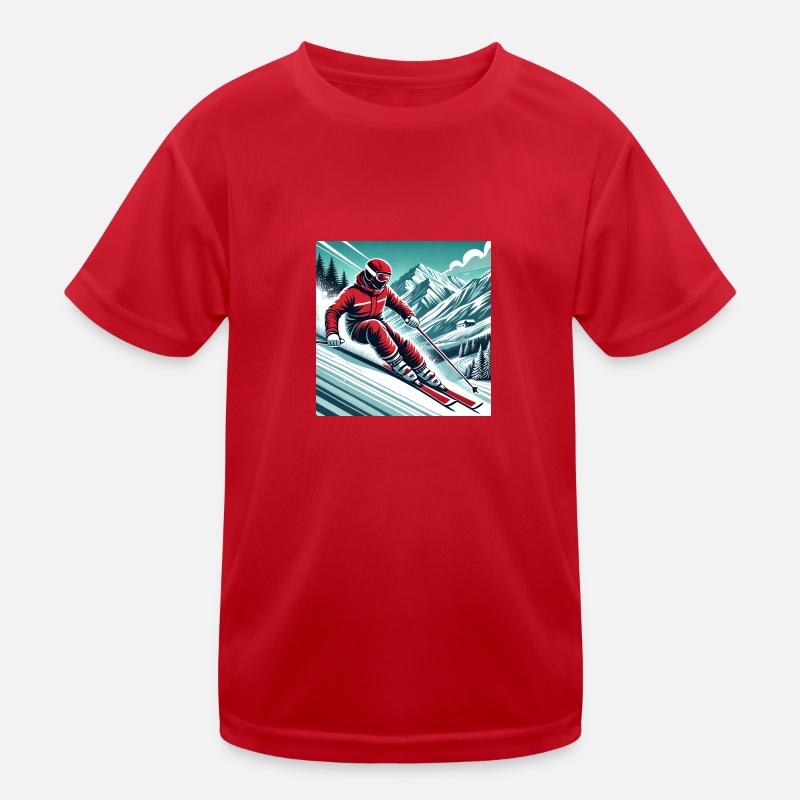 Dynamics and adventure: skiing in the Alps Kids Functional T-Shirt