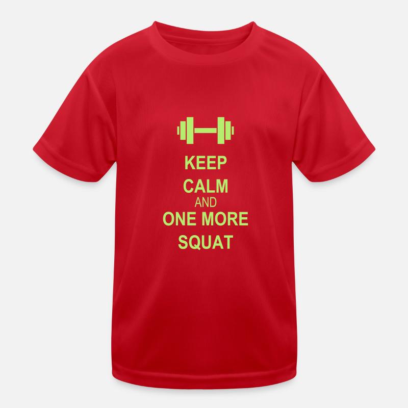 Keep calm and squat - Kinder Funktions-T-Shirt - Rot