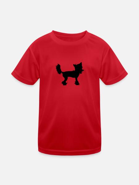 Chinese Crested - Kids Functional T-Shirt - red - Front