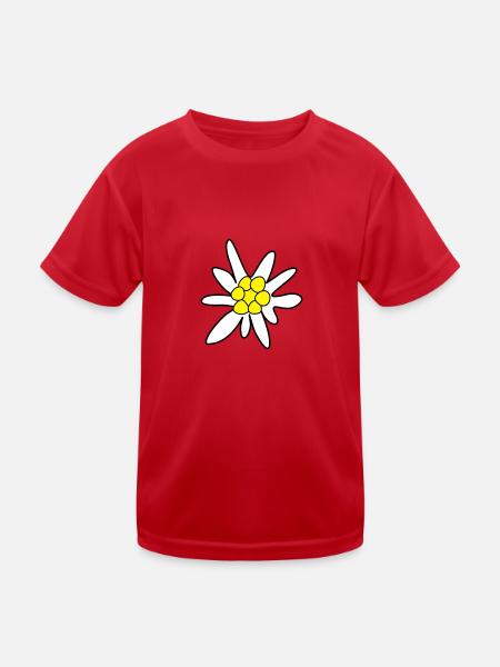 Edelweiss, fleur - T-shirt sport Enfant - rouge - Devant