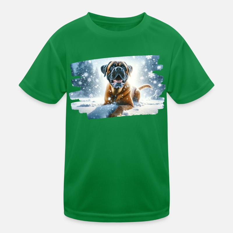 Boxer in wintry snowy landscape Kids Functional T-Shirt