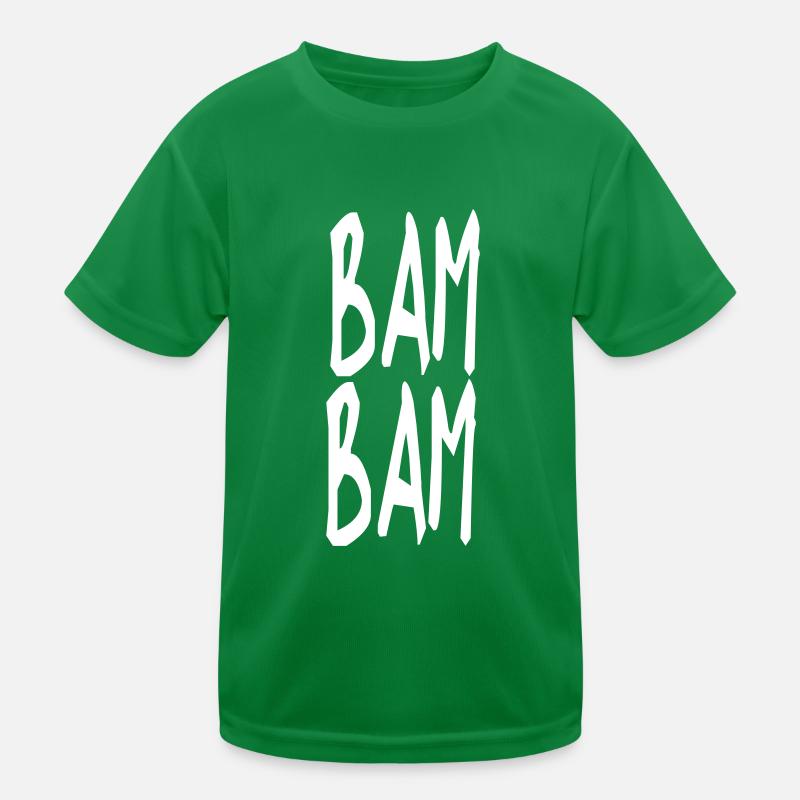 BAM BAM text motif singing gift idea Kids Functional T-Shirt