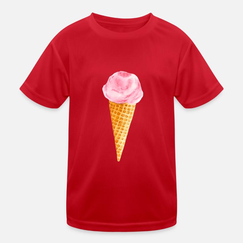 Eiscreme - Kinder Funktions-T-Shirt - Rot